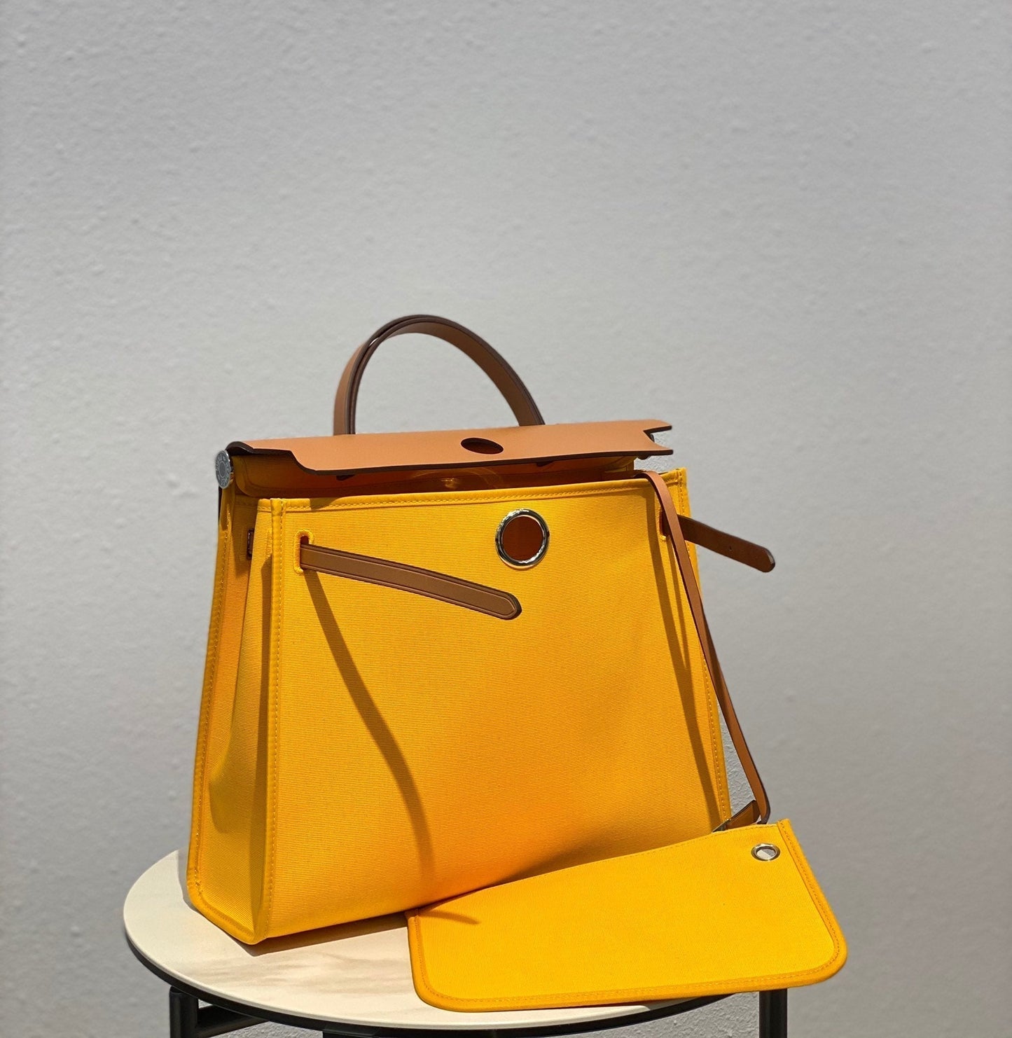Herbag 31 Toile Jaune Toile Cuir de vachette doré