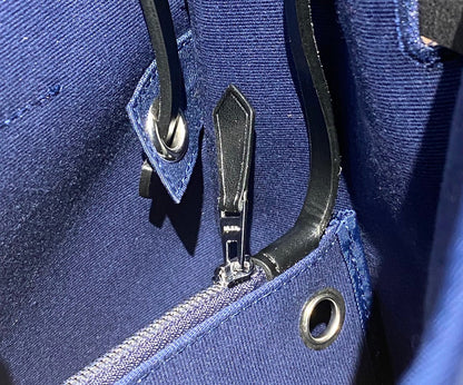 エルバッグ 31 トワルブルー キャンバス ブラック 牛革