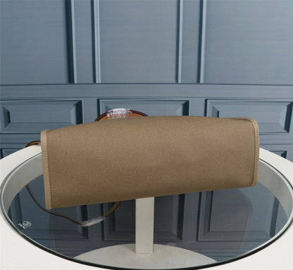 HM HERBAG ZIP 31 TOILE OLIVE ET BRONZE