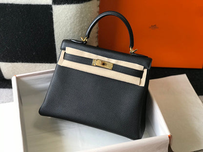 HM ケリー 32cm ブラック トゴレザー ゴールド金具