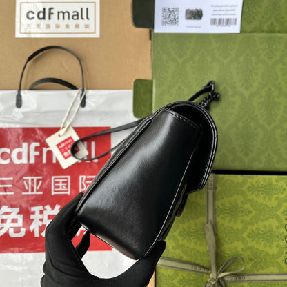 gg marmont 26cm tout cuir de veau noir