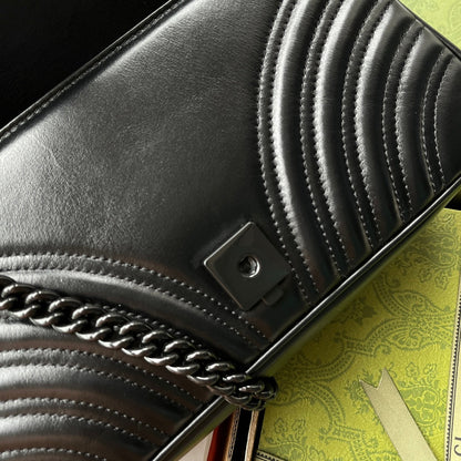 gg marmont 26cm tout cuir de veau noir