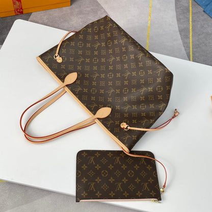 NEVERFULL MM 32 MARRON BEIGE ROSE TOILE MONOGRAMME 