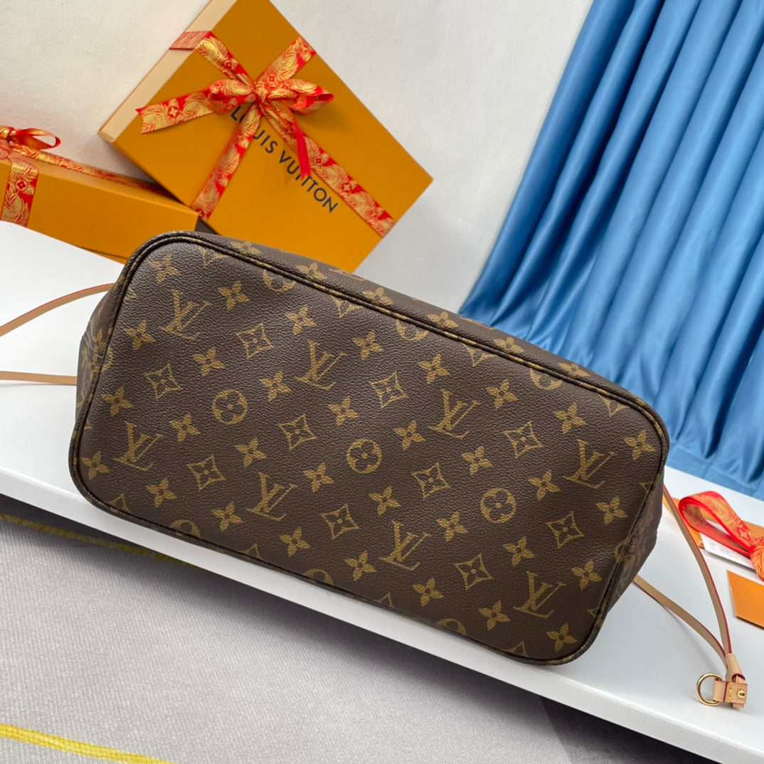 NEVERFULL MM 32 MARRON BEIGE ROSE TOILE MONOGRAMME 