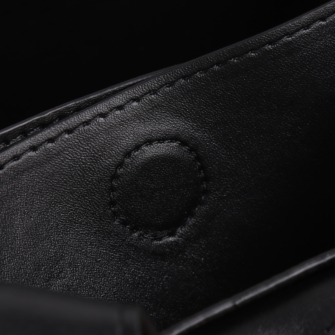 Sac cabas PRA 18 DYNAMIQUE LOGO EN CUIR DE VEAU NOIR