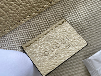 SAC MINI 18 GG HORSEBIT 1955 EN TOILE BLANCHE ET CUIR DE VEAU BEIGE