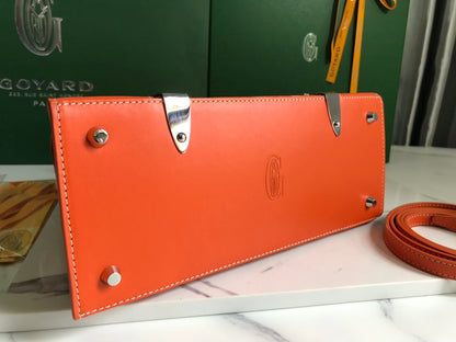 サイゴン PM バッグ 28 レッドオレンジ ゴヤルディン キャンバス＆カーフスキン