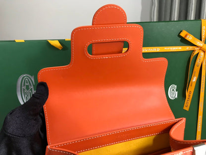 サイゴン PM バッグ 28 レッドオレンジ ゴヤルディン キャンバス＆カーフスキン