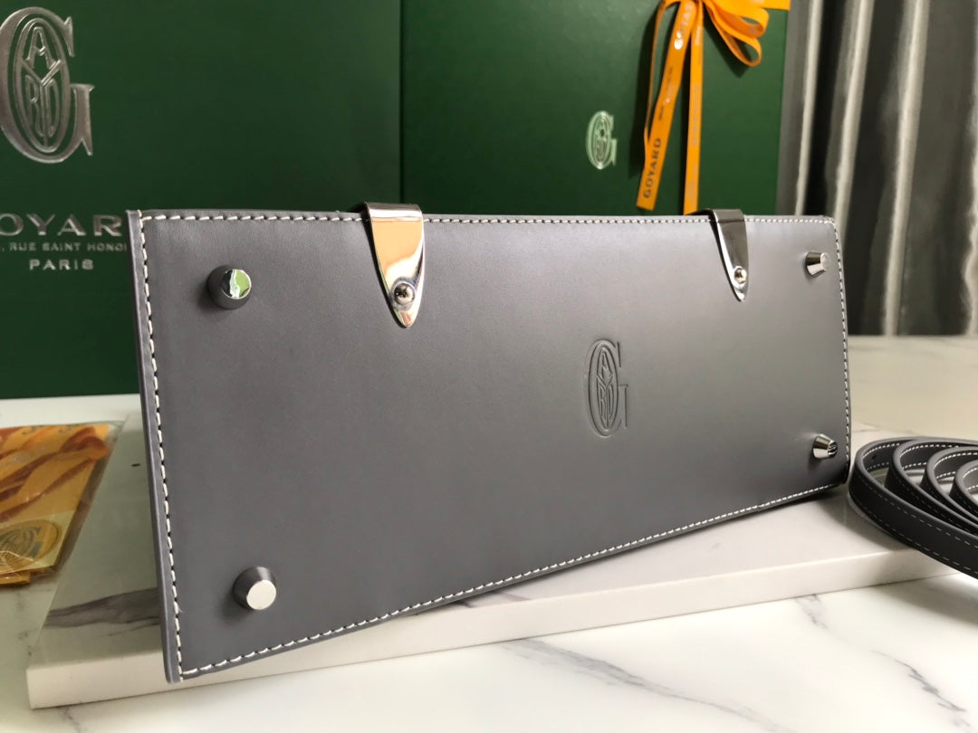 サイゴン PM バッグ 28 グレー ゴヤルディン キャンバス＆カーフスキン