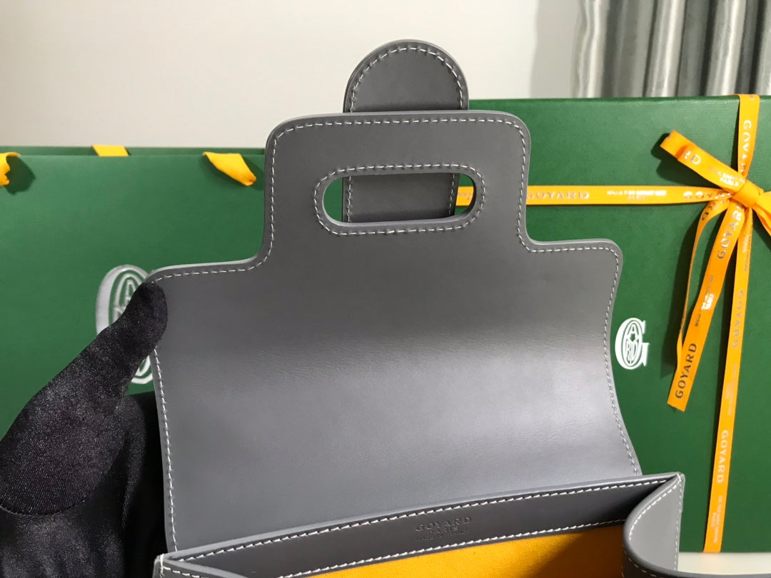 サイゴン PM バッグ 28 グレー ゴヤルディン キャンバス＆カーフスキン
