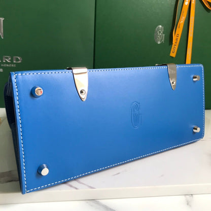 サイゴン PM バッグ 28 キュリアスブルー ゴヤルディン キャンバス＆カーフスキン