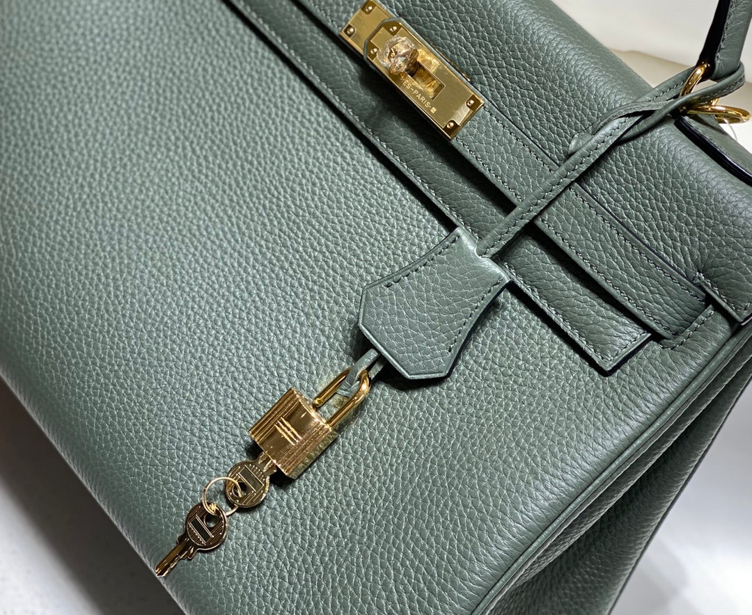 SAC HM KELLY 32 CM EN PIN TOGO QUINCAILLERIE DORÉE