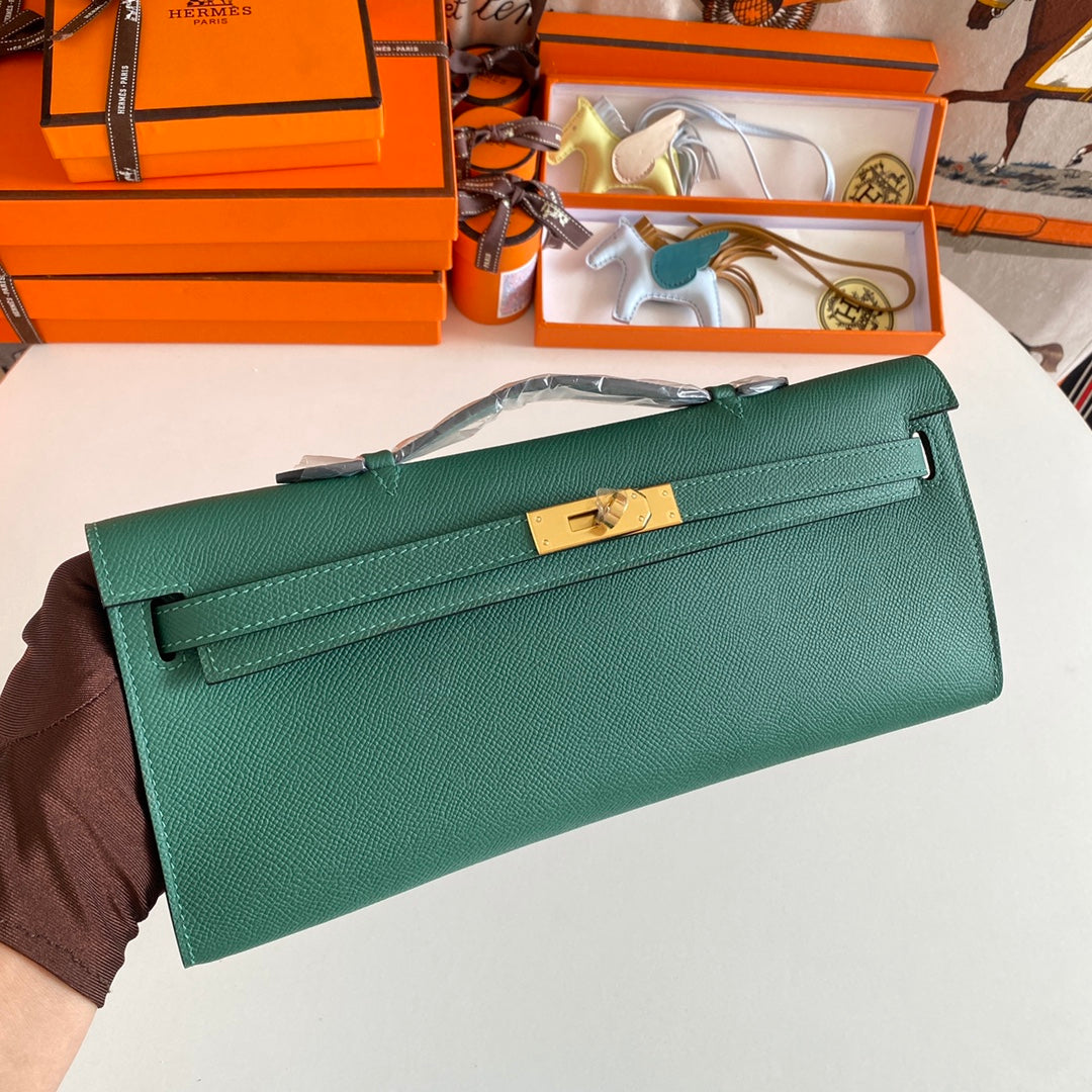 HM ケリーカット 31 カイトケ グリーン エプソムレザー ゴールド金具 229040