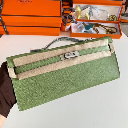 HM ケリーカット 31 オリーブグリーン エプソムレザー シルバー金具 229044