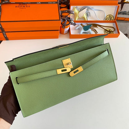 HM ケリーカット 31 オリーブグリーン エプソムレザー ゴールド金具 229045
