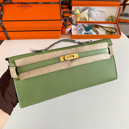 HM ケリーカット 31 オリーブグリーン エプソムレザー ゴールド金具 229045