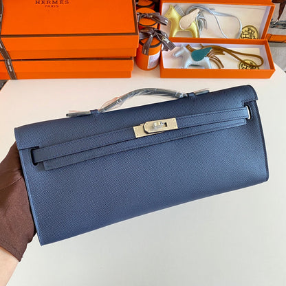 HM Kelly Cut 31 Cuir Epsom bleu nuit Ferrures argentées 229048