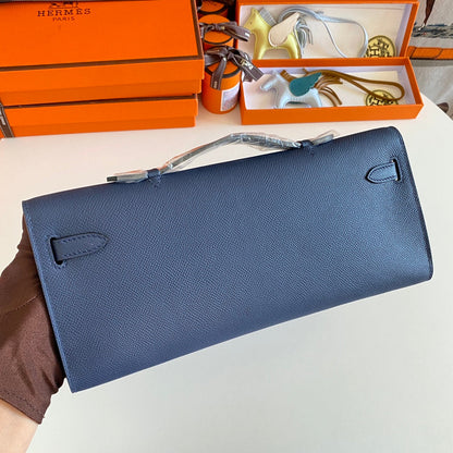 HM Kelly Cut 31 Cuir Epsom bleu nuit Ferrures argentées 229048