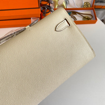 HM Kelly Cut 31 Cuir Epsom Ivoire Quincaillerie dorée 229047