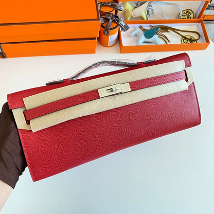 HM ケリーカット 31 レッドエプソムレザー シルバー金具 229050
