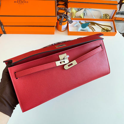 HM ケリーカット 31 レッドエプソムレザー シルバー金具 229050