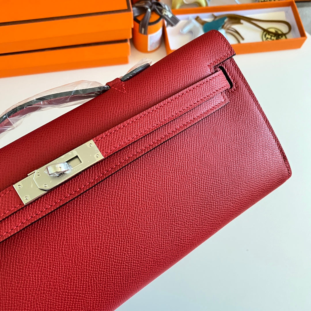 HM ケリーカット 31 レッドエプソムレザー シルバー金具 229050