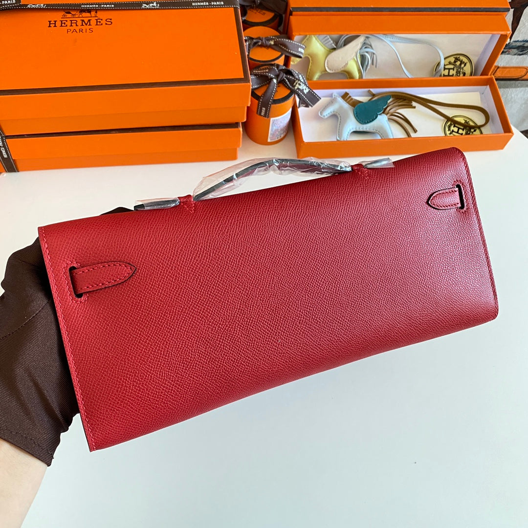 HM ケリーカット 31 レッドエプソムレザー シルバー金具 229050