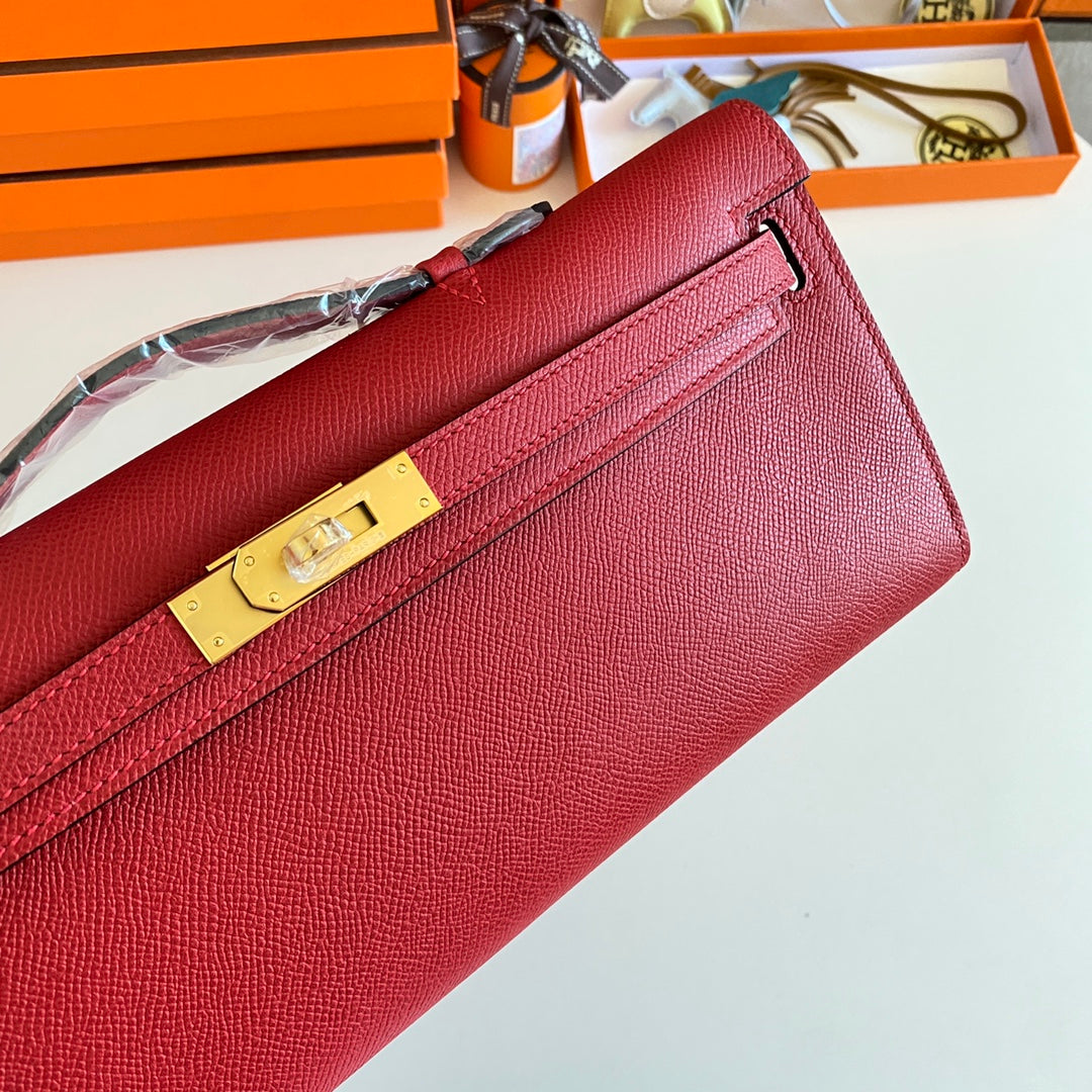 HM Kelly Cut 31 Cuir Epsom rouge Quincaillerie dorée 229051