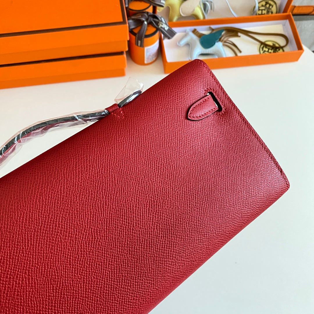 HM Kelly Cut 31 Cuir Epsom rouge Quincaillerie dorée 229051