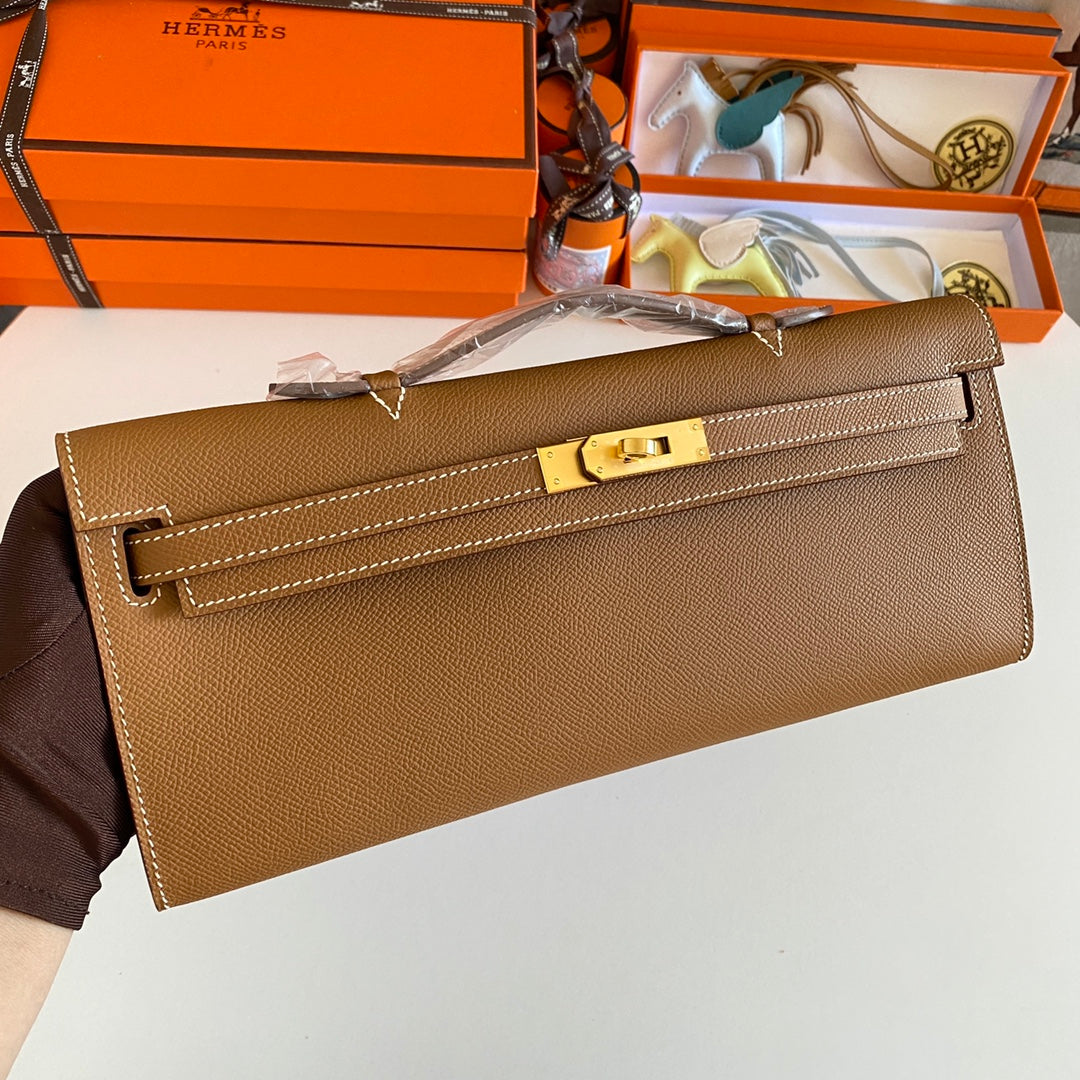 HM ケリーカット 31 ピーナッツバター エプソムレザー ゴールド金具 229057