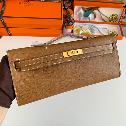 HM ケリーカット 31 ピーナッツバター エプソムレザー ゴールド金具 229057