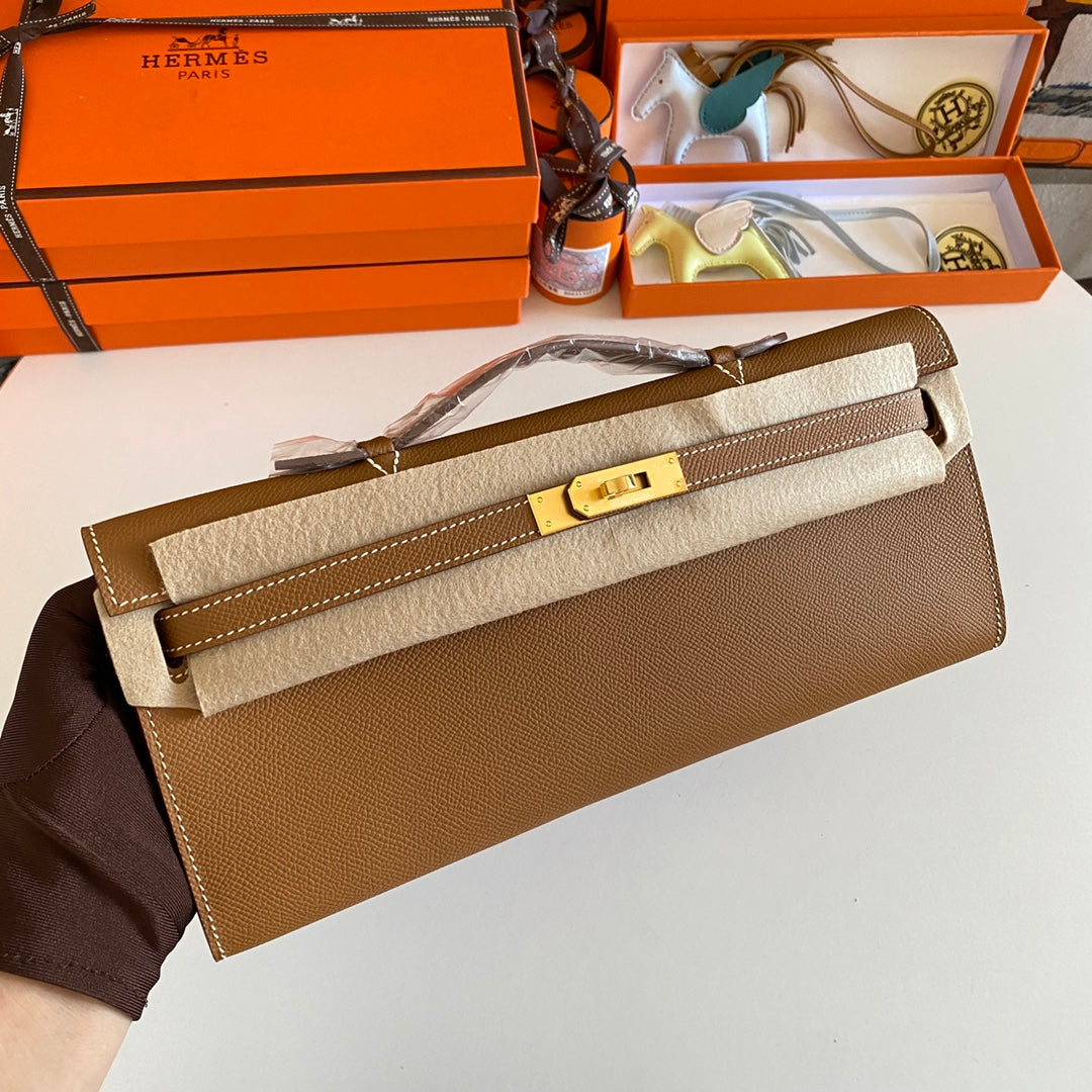 HM ケリーカット 31 ピーナッツバター エプソムレザー ゴールド金具 229057