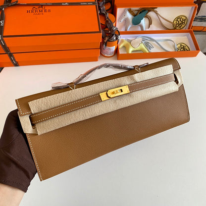 HM ケリーカット 31 ピーナッツバター エプソムレザー ゴールド金具 229057