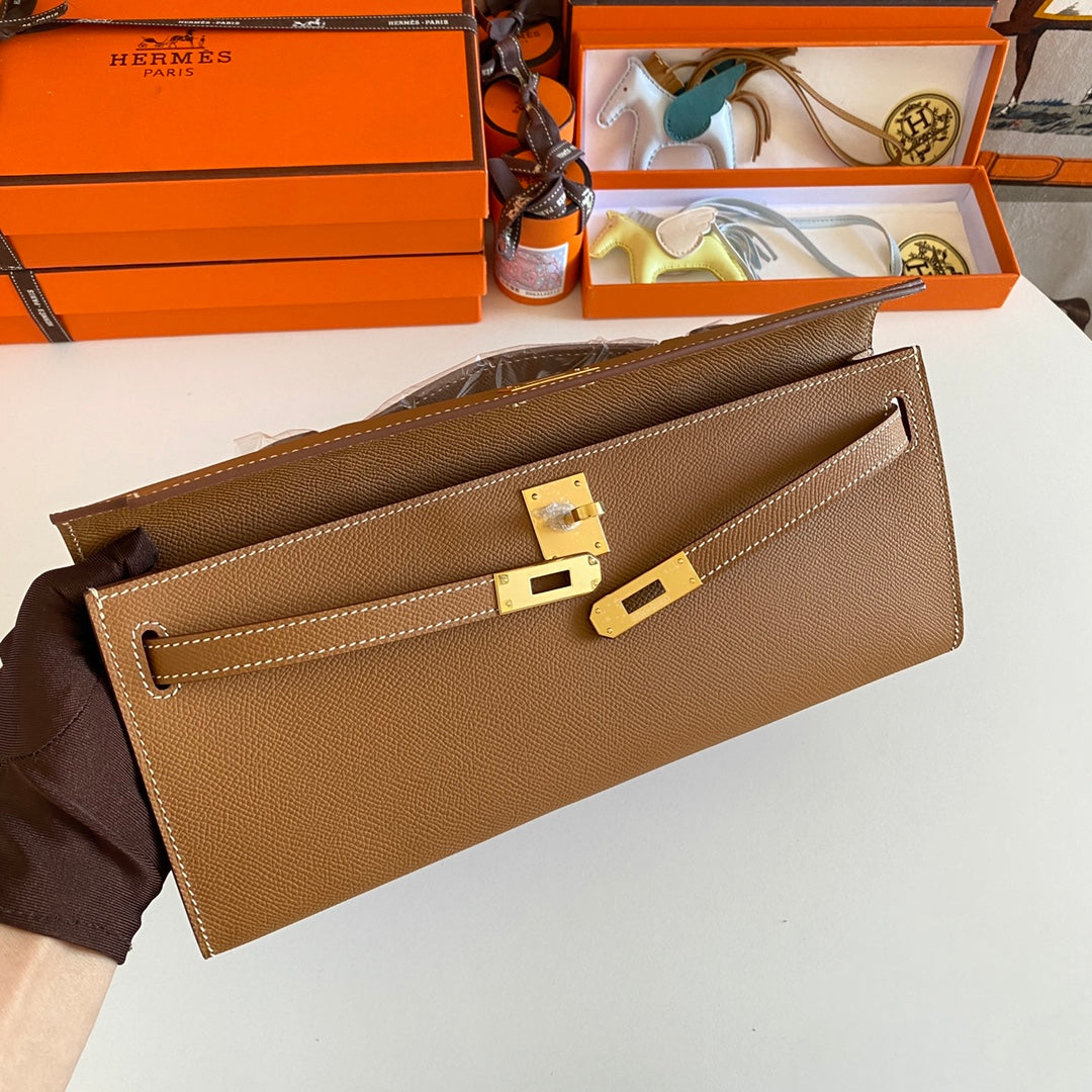 HM ケリーカット 31 ピーナッツバター エプソムレザー ゴールド金具 229057