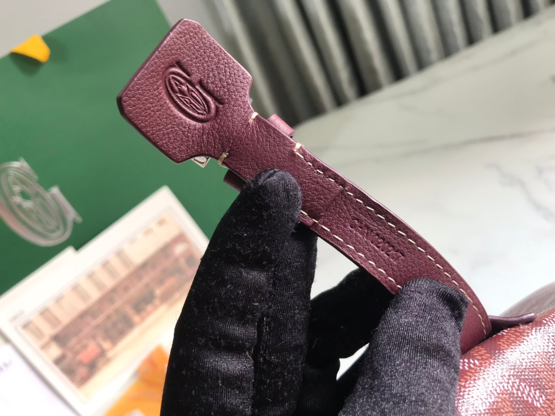 CHIEN GRIS バッグ 33 ワインレッド ゴヤルディン キャンバス＆カーフスキントリム