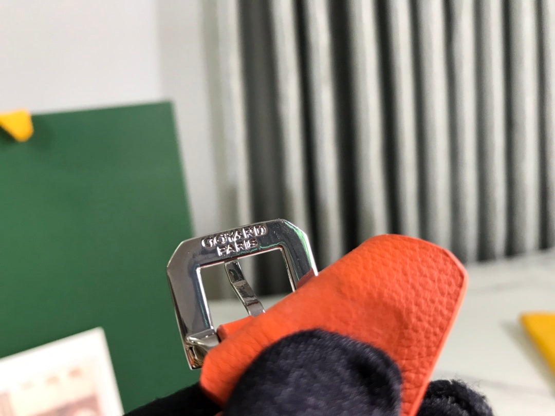 CHIEN GRIS バッグ 33 オレンジ ゴヤルダン キャンバスとカーフスキン トリム