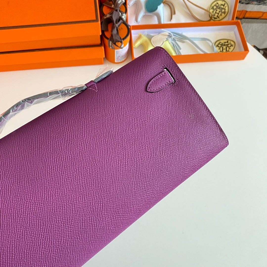 HM Kelly Cut 31 Cuir Epsom Violet Quincaillerie Dorée 229037