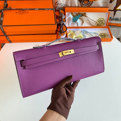 HM Kelly Cut 31 Cuir Epsom Violet Quincaillerie Dorée 229037