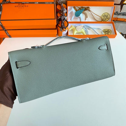 HM ケリーカット 31 アッシュグレー エプソムレザー シルバー金具 229039