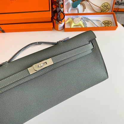 HM ケリーカット 31 アッシュグレー エプソムレザー シルバー金具 229039