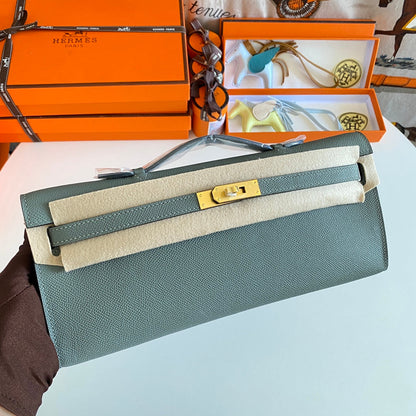 HM ケリーカット 31 アッシュグレー エプソムレザー ゴールド金具 229038