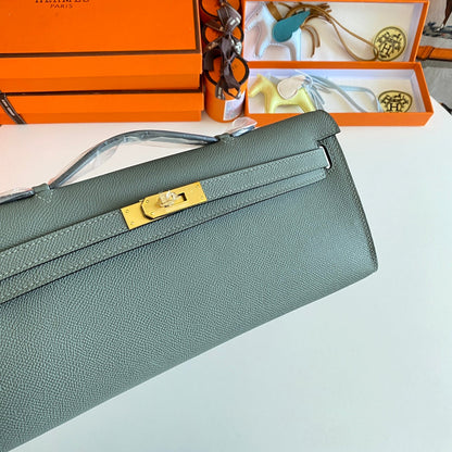 HM ケリーカット 31 アッシュグレー エプソムレザー ゴールド金具 229038