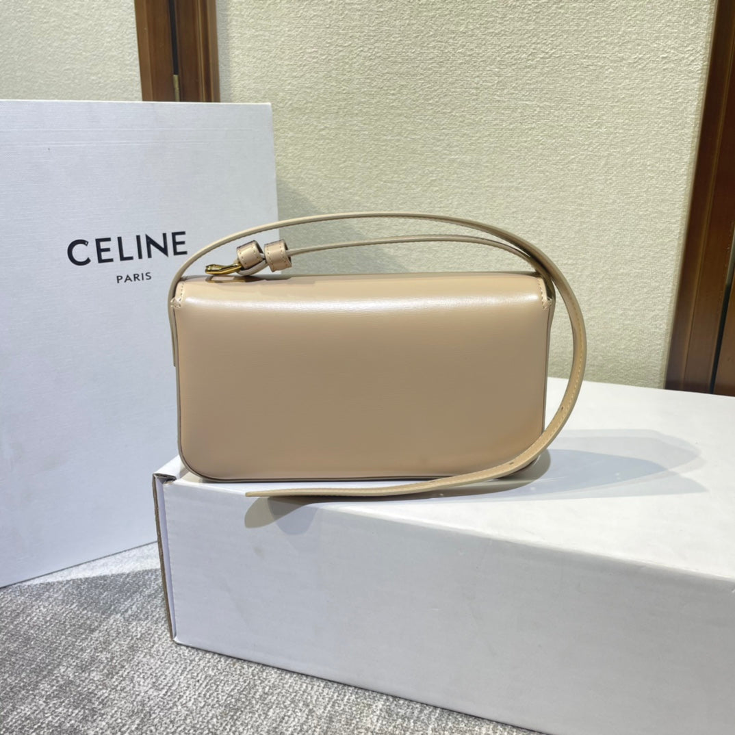 Triomphe classique 20 en cuir de veau beige clair avec finitions dorées