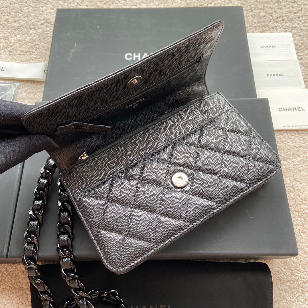 CC Classic Woc 20 cm en cuir de veau grainé noir