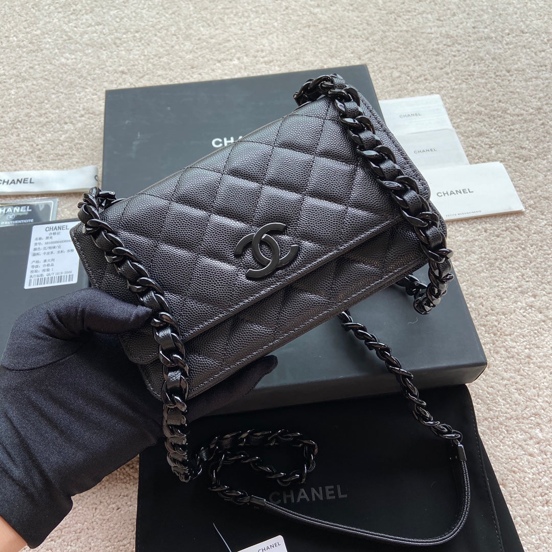 CC Classic Woc 20 cm en cuir de veau grainé noir