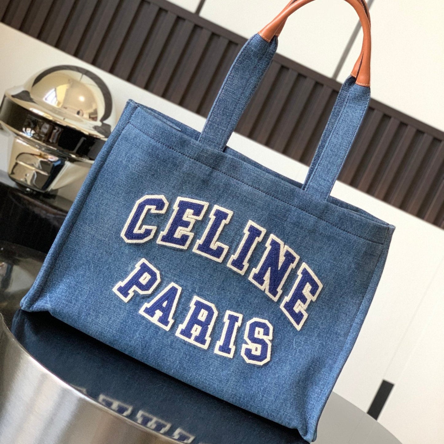 GRAND CABAS THAÏS 41 EN DENIM BLEU