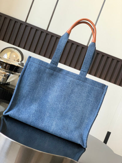 GRAND CABAS THAÏS 41 EN DENIM BLEU
