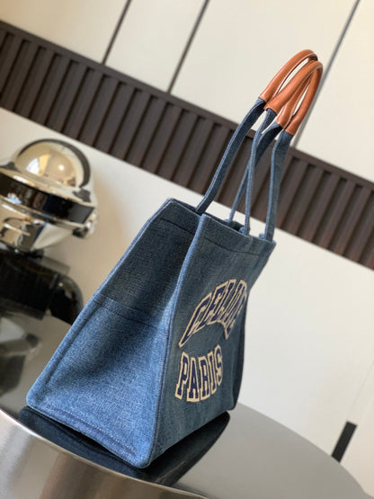 GRAND CABAS THAÏS 41 EN DENIM BLEU
