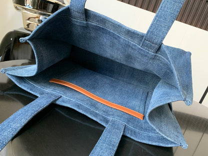 GRAND CABAS THAÏS 41 EN DENIM BLEU