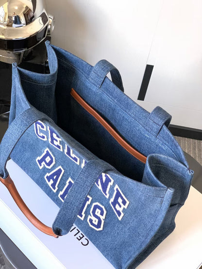 GRAND CABAS THAÏS 41 EN DENIM BLEU